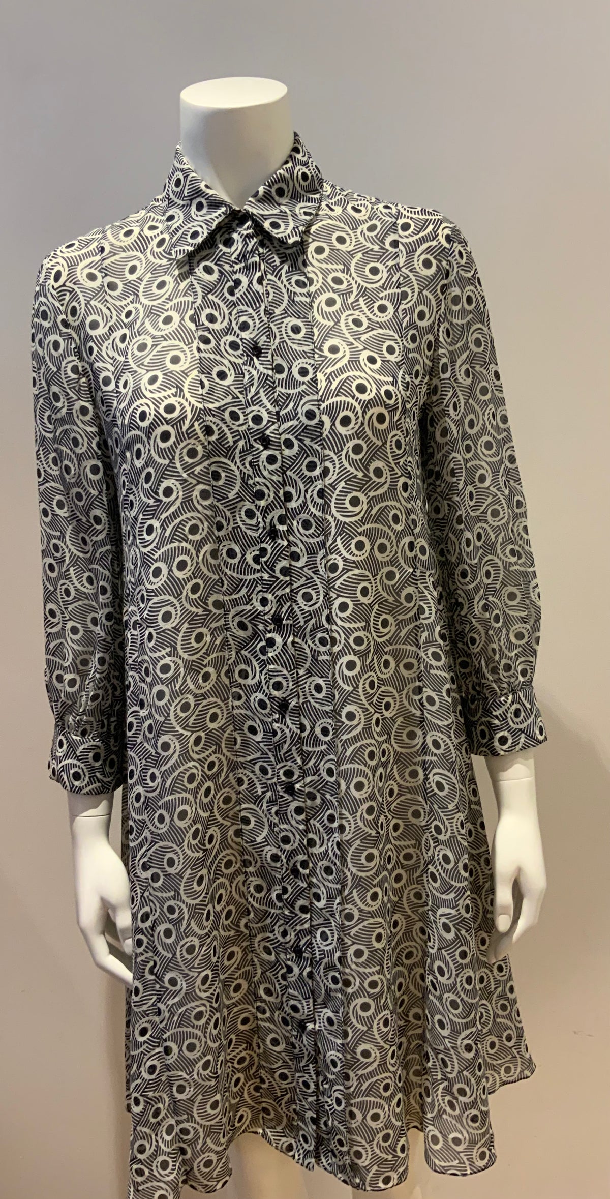 Louise Kennedy silk printed shirt dress Size UK 10 US 6 ladies