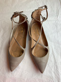 Grey Leather Aquazzura Women's Ballet Flats shoes flats Size 35 UK 2 US 5 ladies