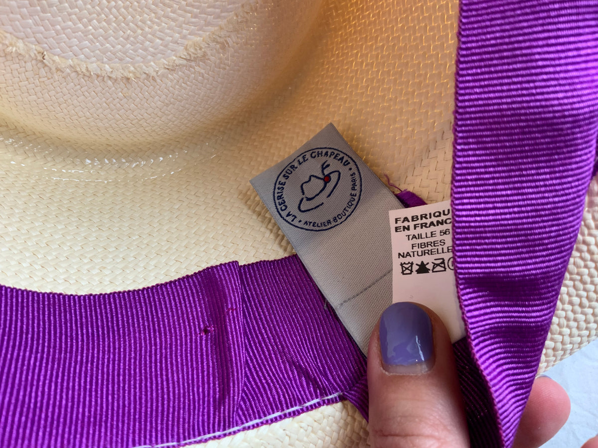 La Cerise Sur Le Chapeau - Natural Straw Hat Size 56 ladies