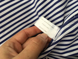 Thomas Pink Women Blue/ White Stripe Oversized Collar Designer Shirt Size S Small ladies