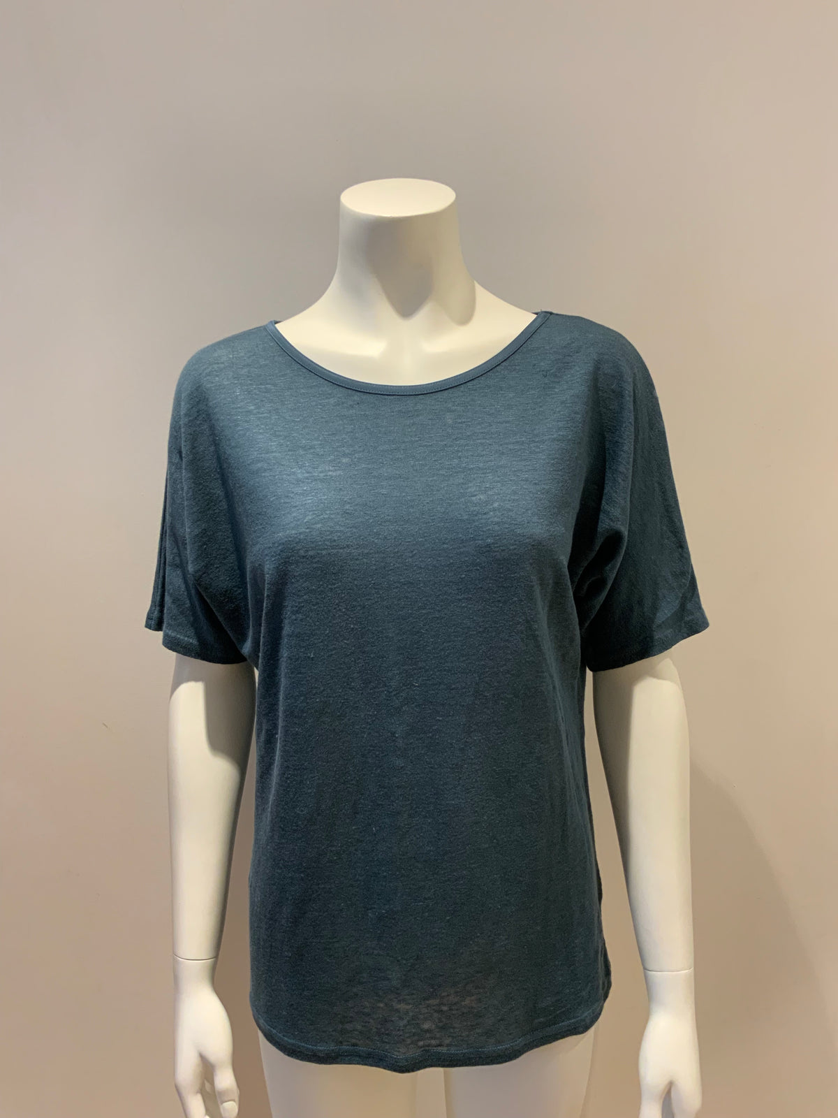 JIGSAW Womens Silk &Linen Turquoise T shirt Size S small ladies
