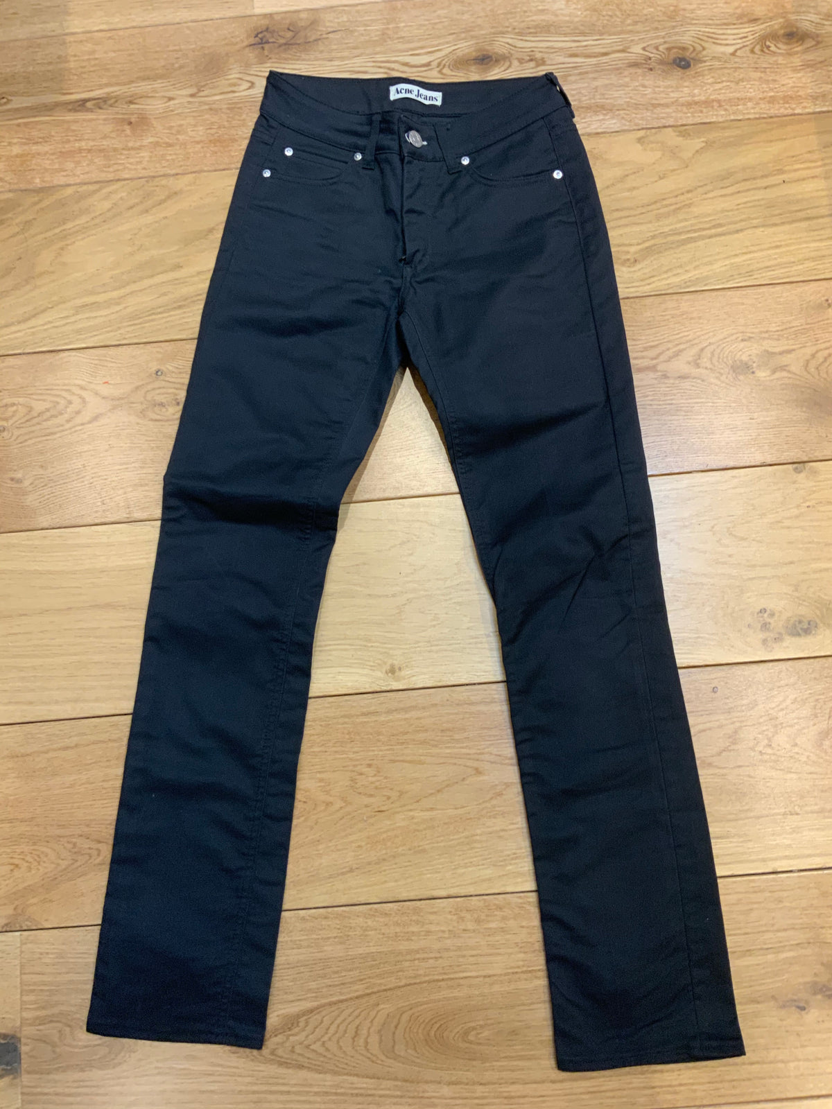 ACNE JEANS Black Hex Denim Skinny Jeans SIZE 26 / 32 ladies
