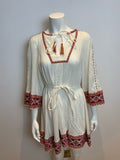 FRENCH CONNECTION Adanna Crinkle Ethnic Smock Boho Mexican Dress UK 8 US 4 XS ladies