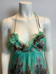 Milly New York Tie Dye Print Halter Ruffle Trim Dress Size UK 4 US 0 XXS ladies
