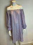 BCBG MAX AZRIA STRIPED OFF THE SHOULDERS DRESS SIZE XS Ladies