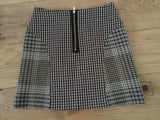 Maje Joxy Prince Of Wales And Houndstooth-twill Mini Skirt Size F 38 UK 10 US 6 ladies
