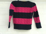 Ralph Lauren Polo cotton stripped cable knit sweater jumper 3 years old Ladies