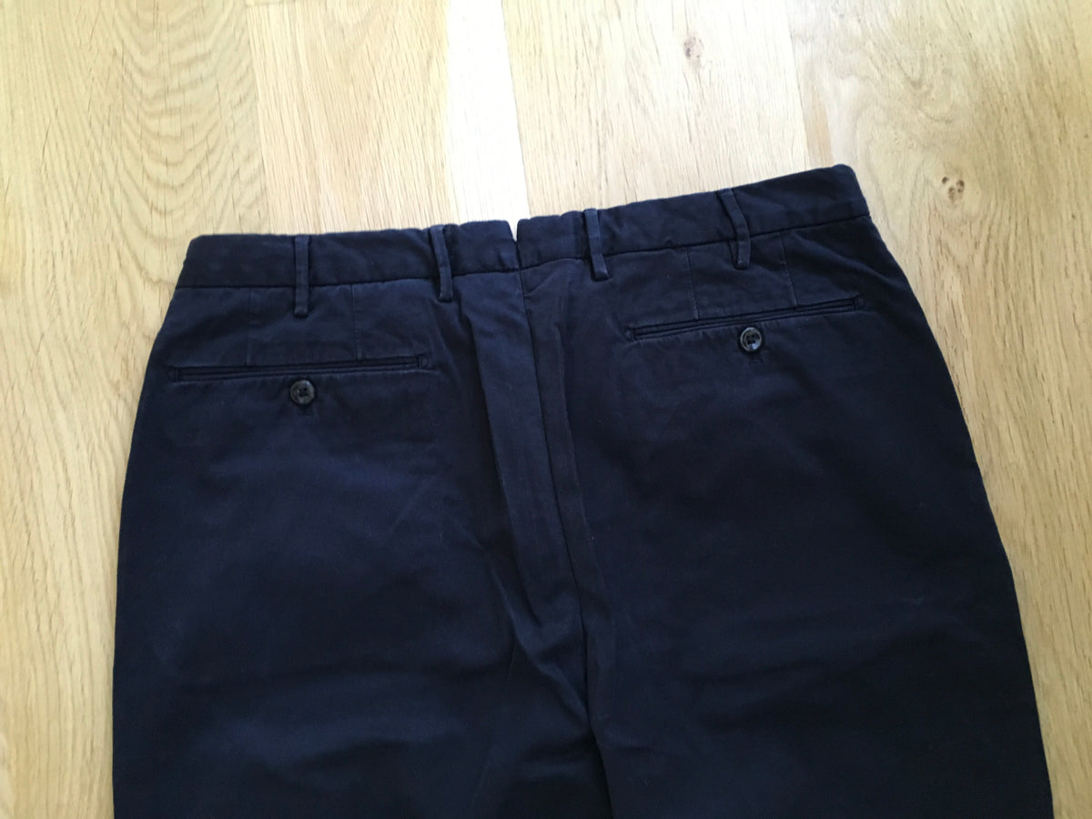 incotex Venezia 1951 High Comfort Navy Cotton-Blend Chinos Pants Trousers men