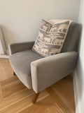 by Swoon Studio Evesham Armchair Comfortable Velvet in Ice Grey Chair