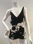 TIBI Black Paint Splatter tank top blouse Size US 6 UK 10 ladies