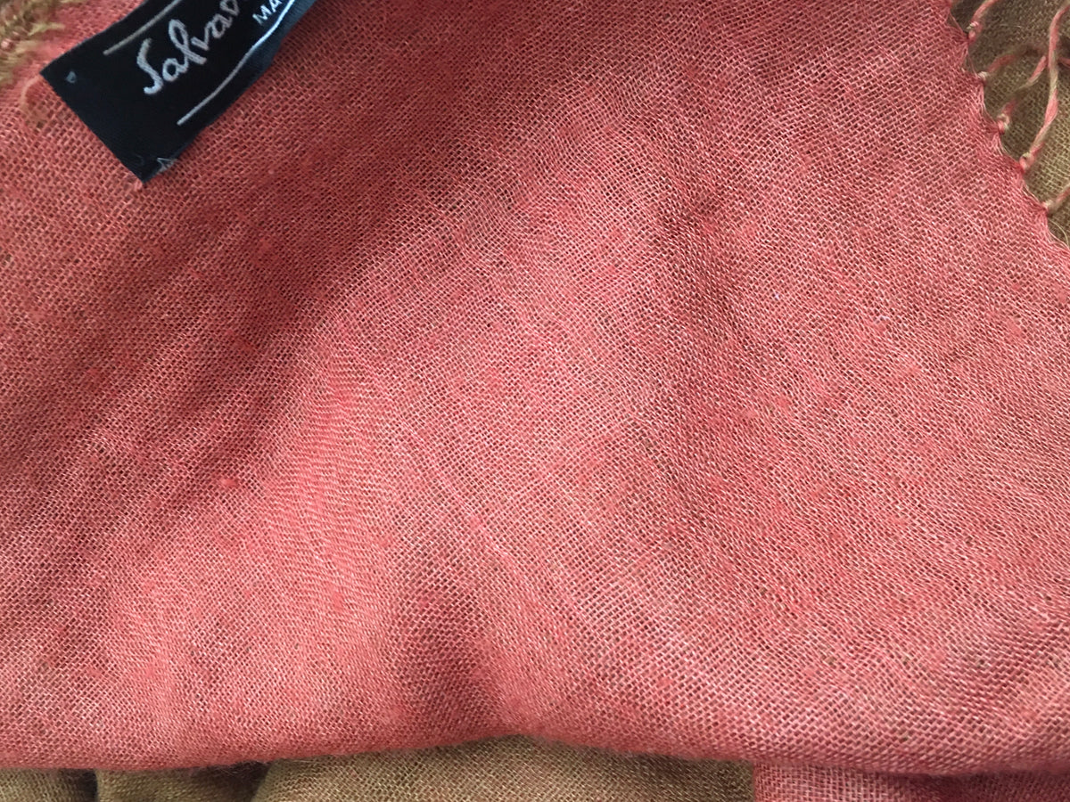 Salvatore Ferragamo Cashmere Knit Orange Knit Shawl Scarf ladies