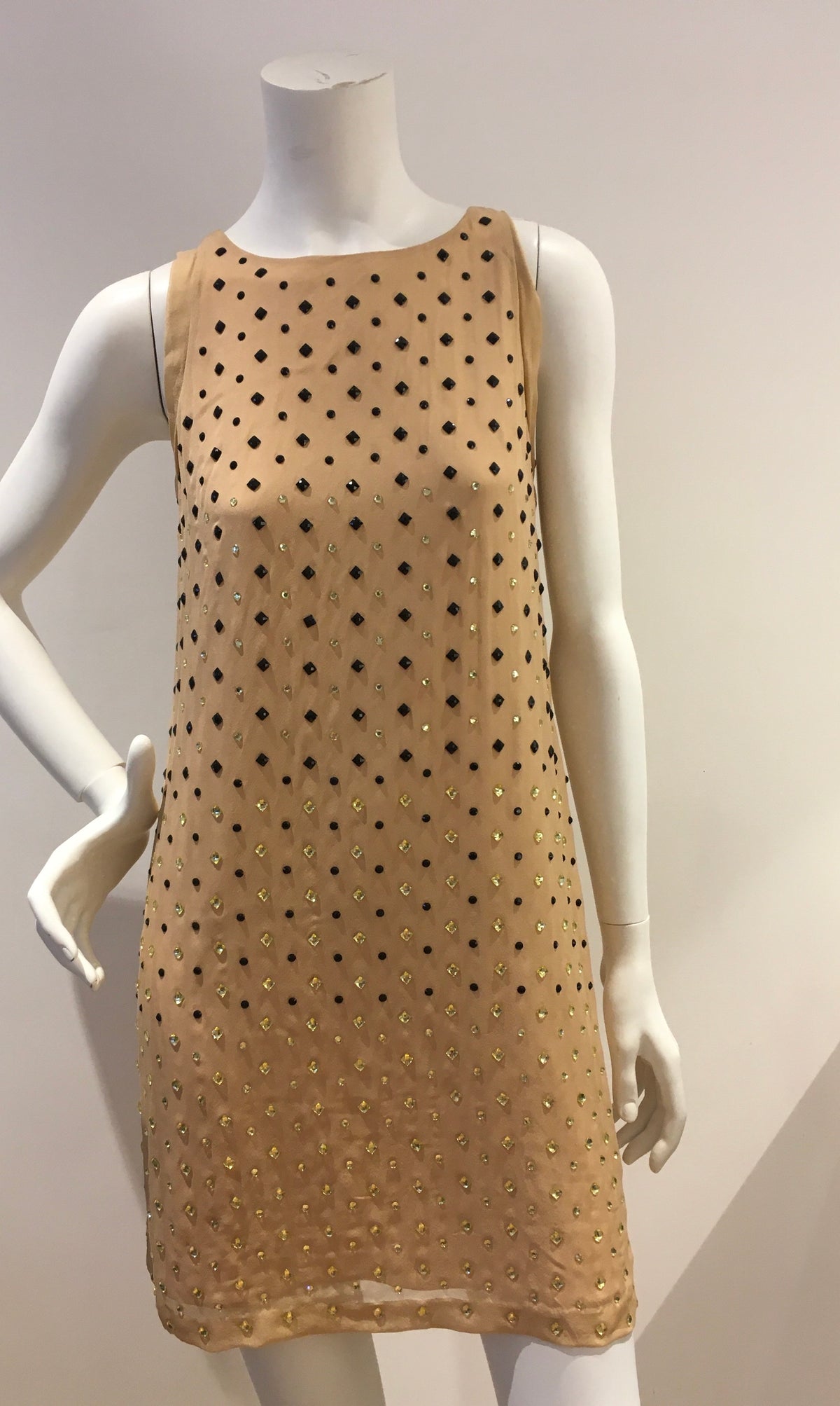 Diane von Furstenberg Ella crystals embellished silk mini dress Size US 2 UK 6 ladies
