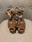 MARNI Brown Suede Leather Wedge Sandals Shoes Size 40 US 10 UK 7 ladies