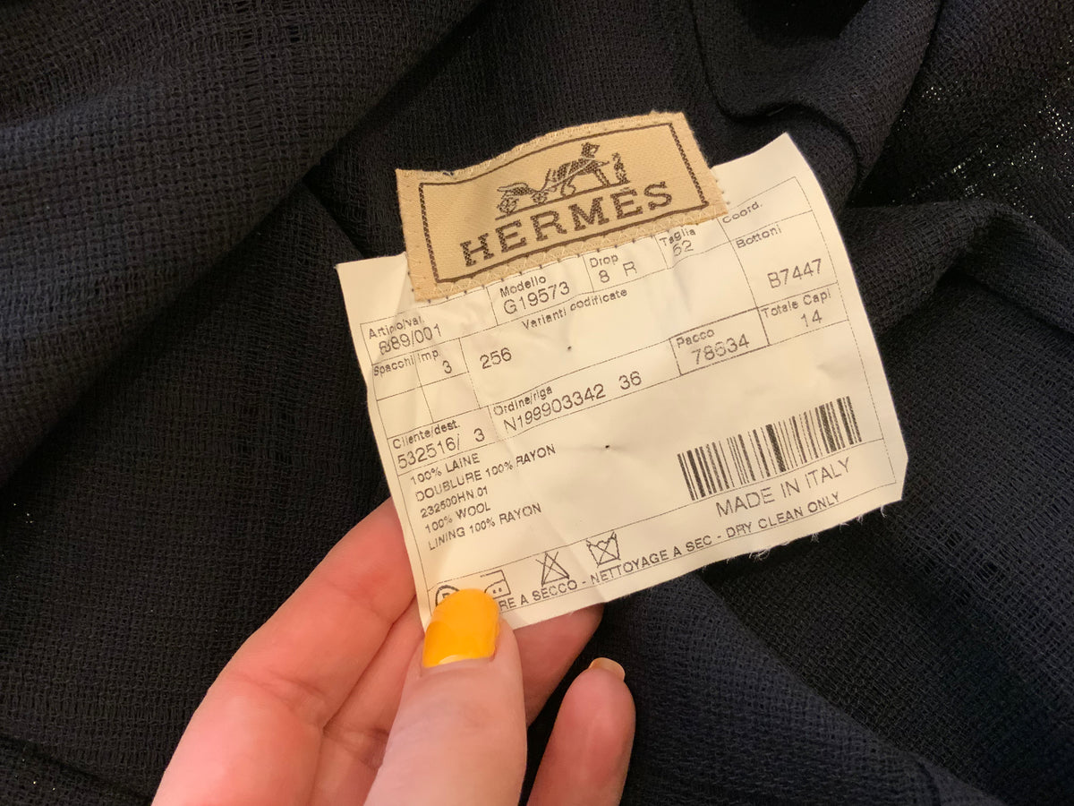 Hermès Hermes Paris Wool Navy Suit Jacket F 52 US 42 men