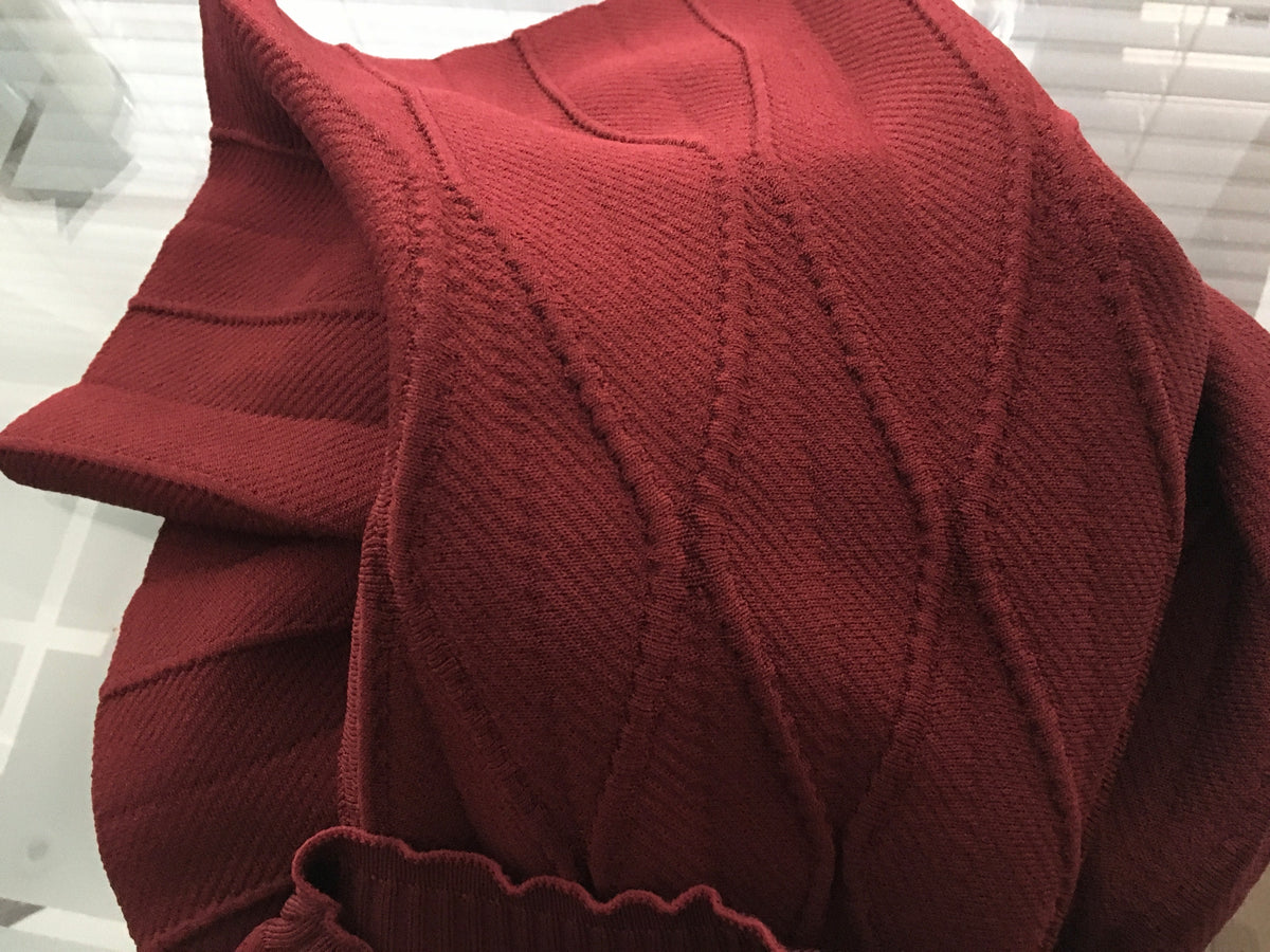 SANDRO Ange Knit Dress Bordeaux Wine Dress 2019 Collection size S small ladies