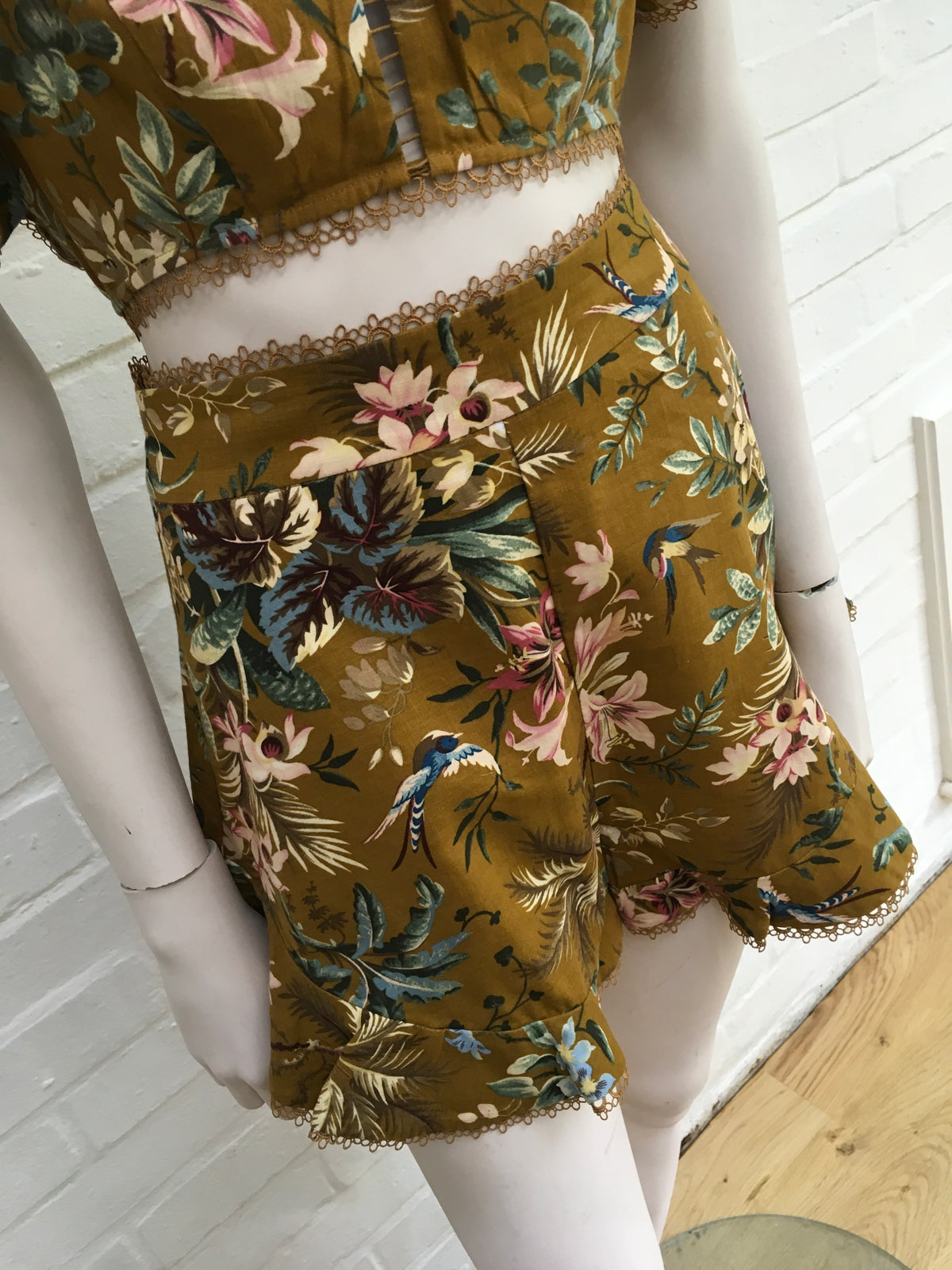 ZIMMERMANN MOST WANTED Tropicale Flutter Bodice and Short Set  Ladies