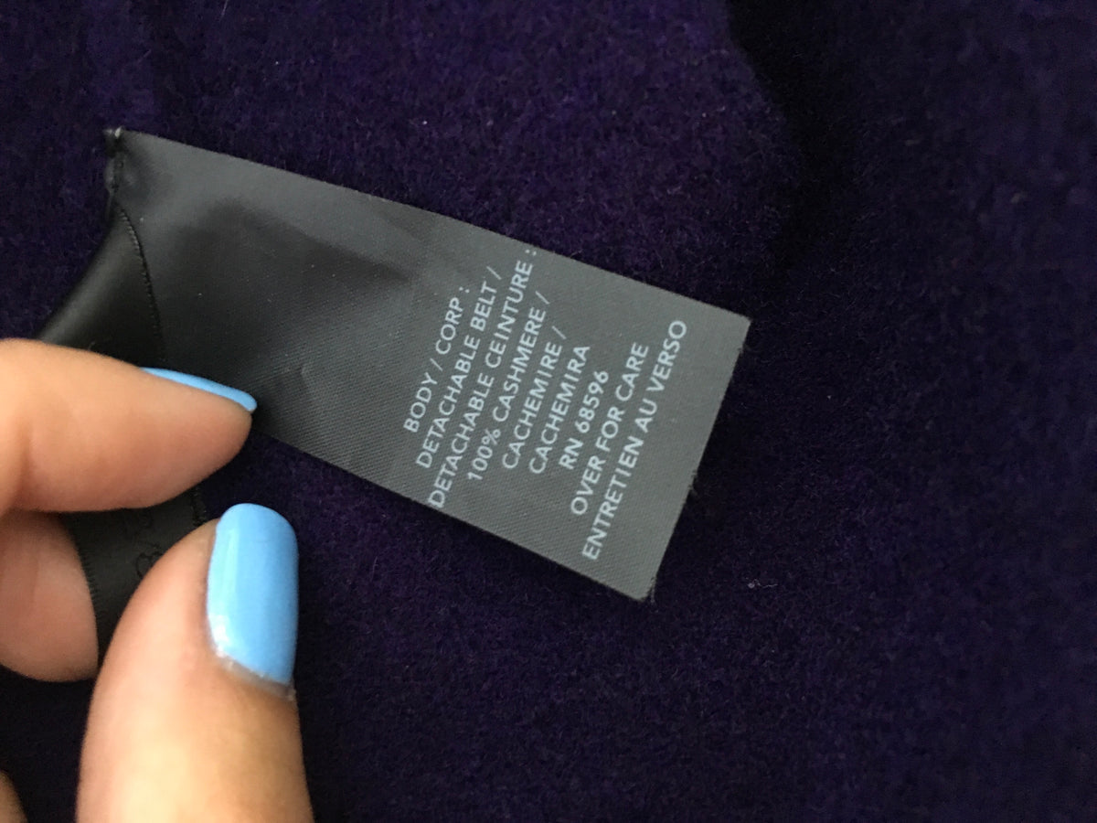 Donna Karan New York DKNY Cashmere Purple Robe Coat  Ladies