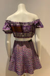 All Things Mochi Purple Hand Embroidered Set Skirt Matching Top SIZE S SMALL ladies