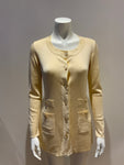 Luisa Spignoli Think Knit Silk Logo Cardigan Multi ~Pockets SIZE S small ladies