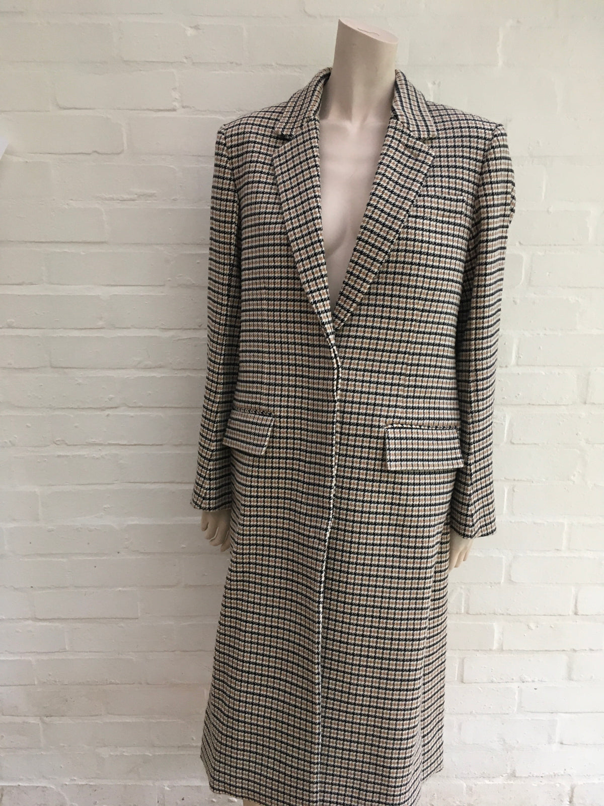 STELLA MCCARTNEY Oversized checked wool-blend coat Size 38 Ladies