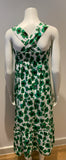 Borgo De Nor Green Mila Cotton Poplin Midi Dress Size UK 12 US 8 ladies