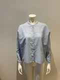 Bagutta Mandarin Collar Pin Strip Shirt Blouse Size I 38 US 2 UK 6 XS ladies