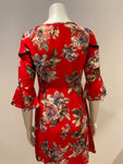 Pretty Little Thing Floral Red Dress Size UK 8 US 4 S small ladies