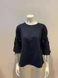 ICONIC CH Carolina Herrera Navy Cotton Oversized Top Size S small ladies