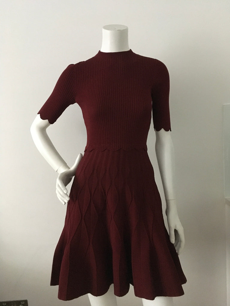 sandro dress burgundy Sandro Burgundy Knit Short Dress L Sandro