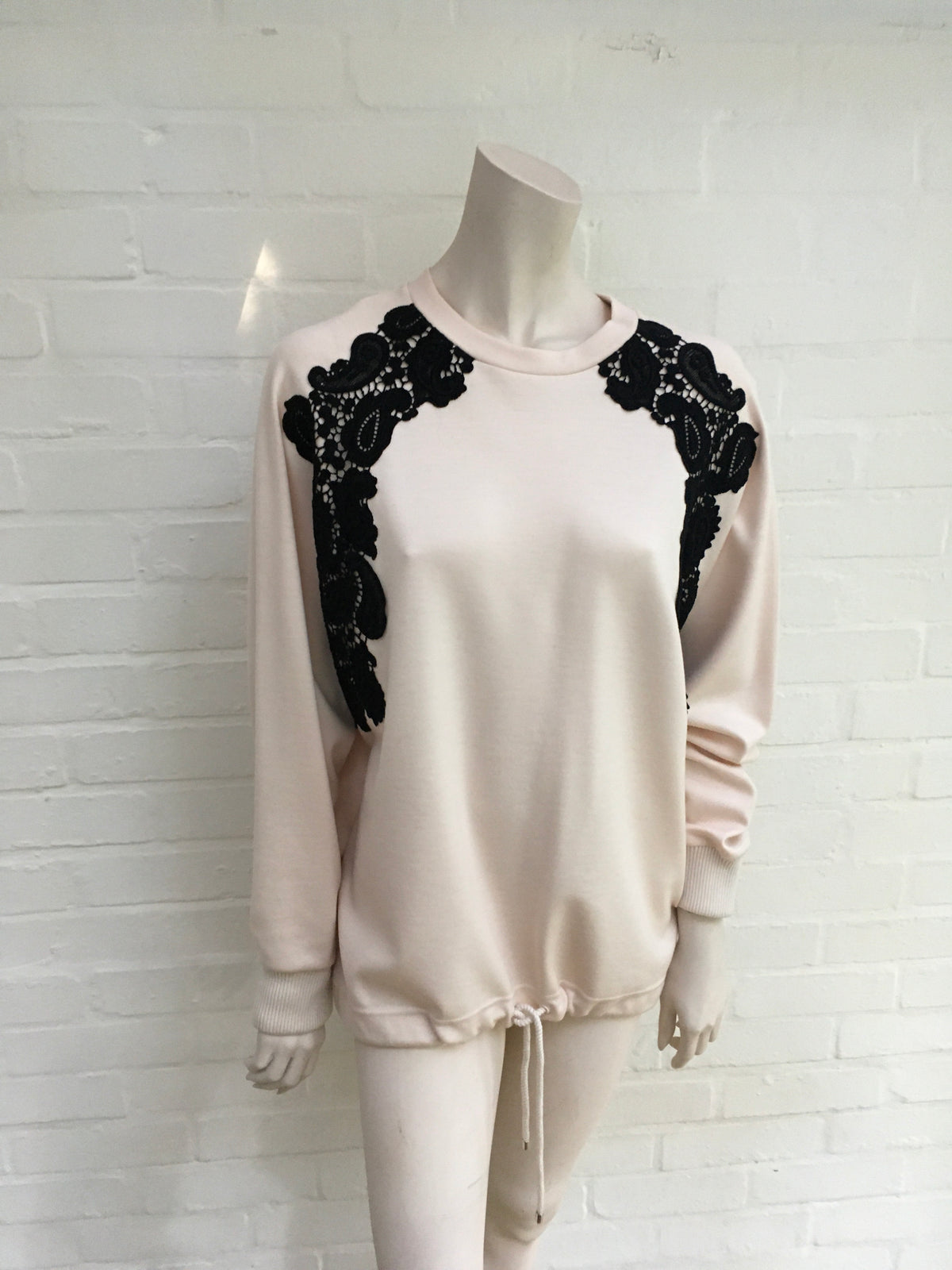 Chloé Chloe lace detail sweatshirt wool top size F 40  Ladies