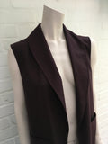 ALEXANDER WANG plum wool sleeveless midi coat jacket Ladies