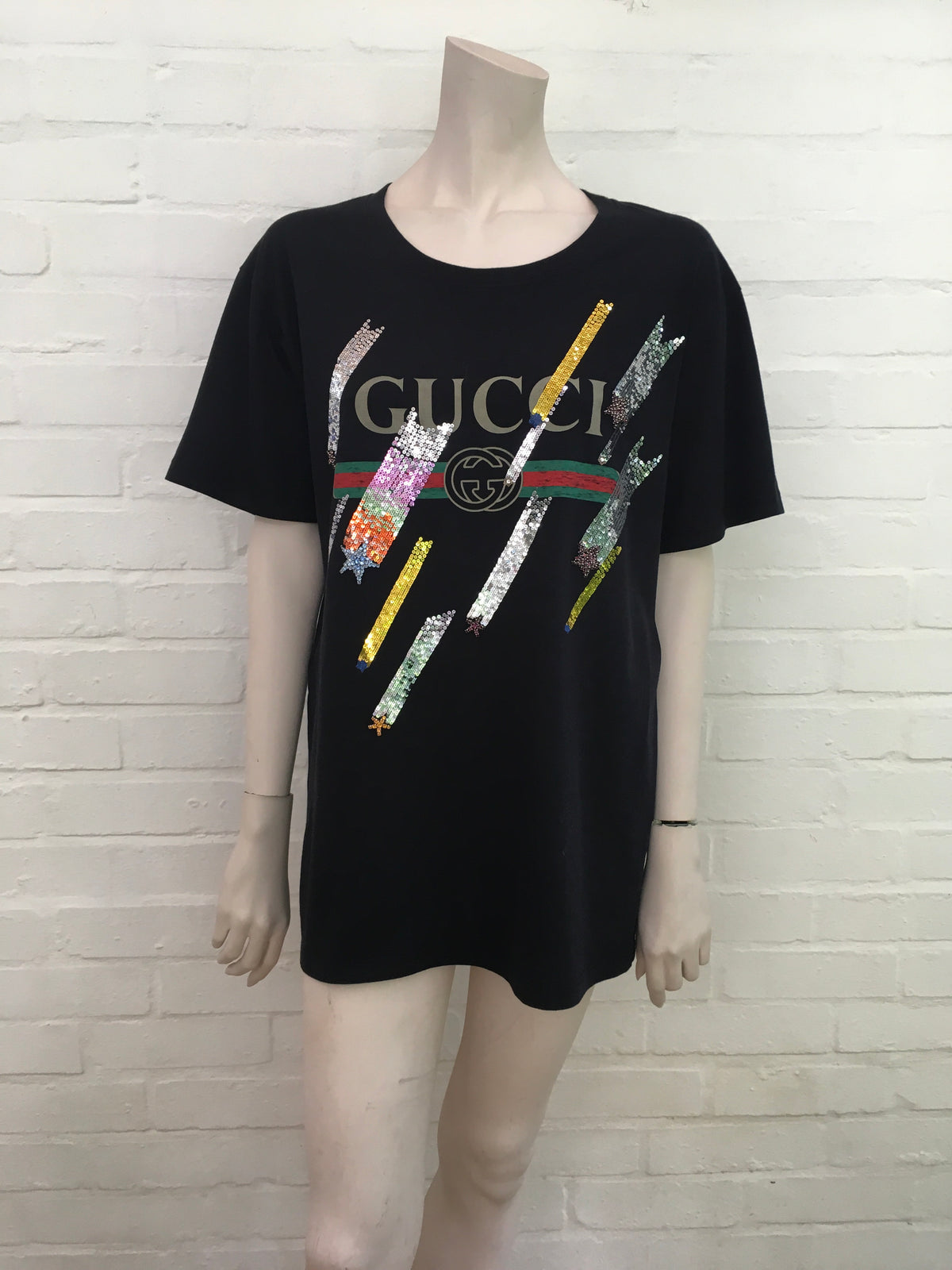 Gucci Vintage Logo T-Shirt Gets a Sequin Makeover 2019 Collection  Ladies