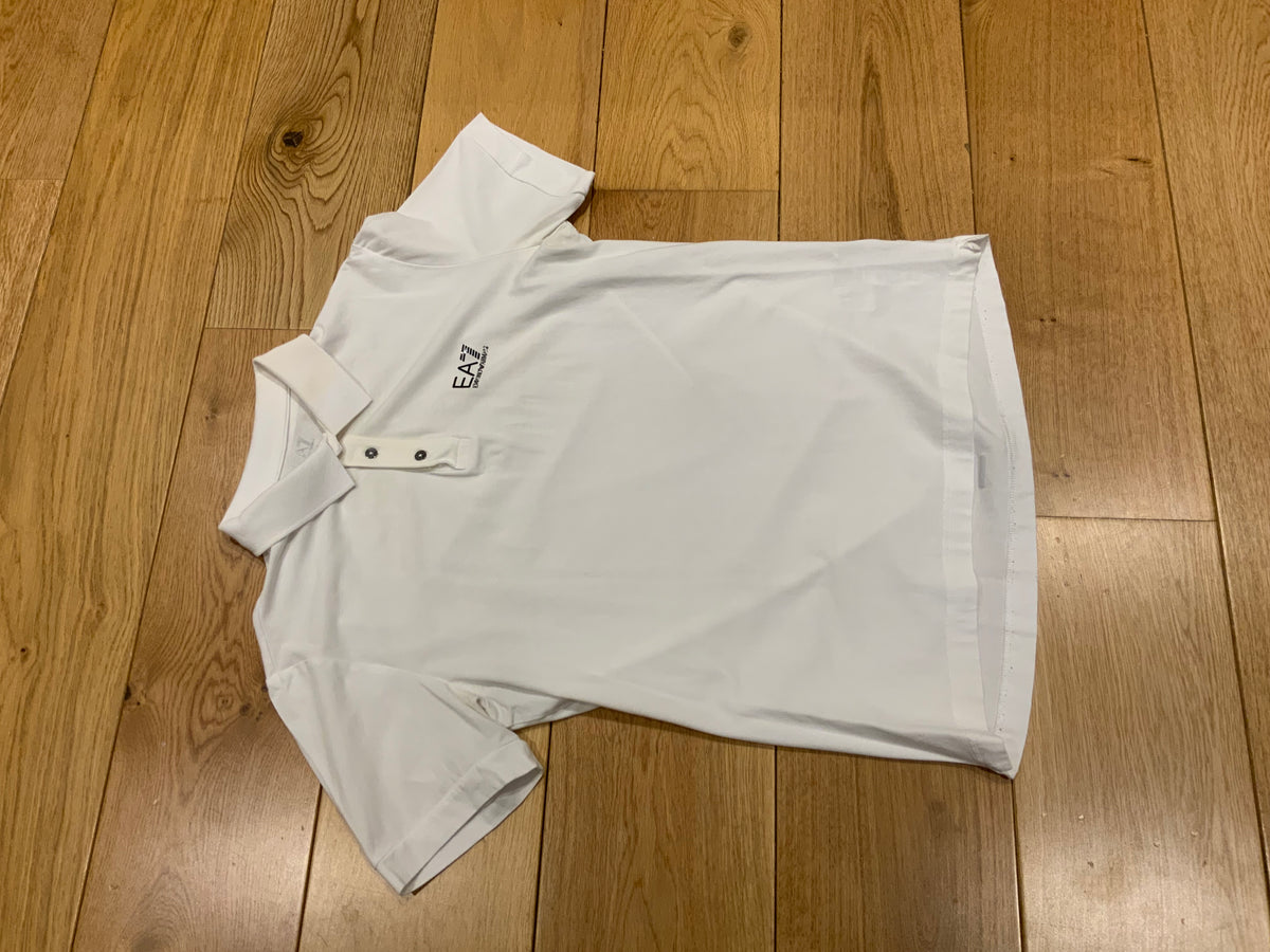 Ea7 Emporio Armani White Polo Top Size XL men