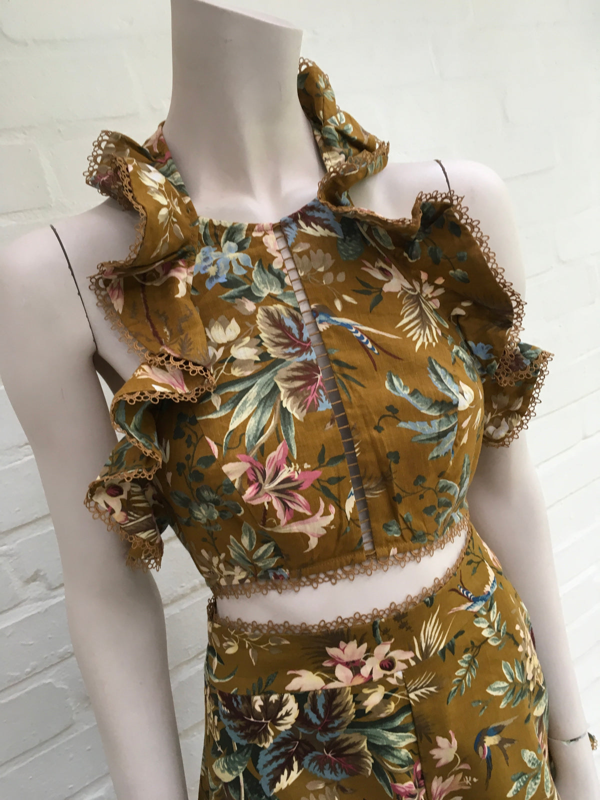 ZIMMERMANN MOST WANTED Tropicale Flutter Bodice and Short Set  Ladies