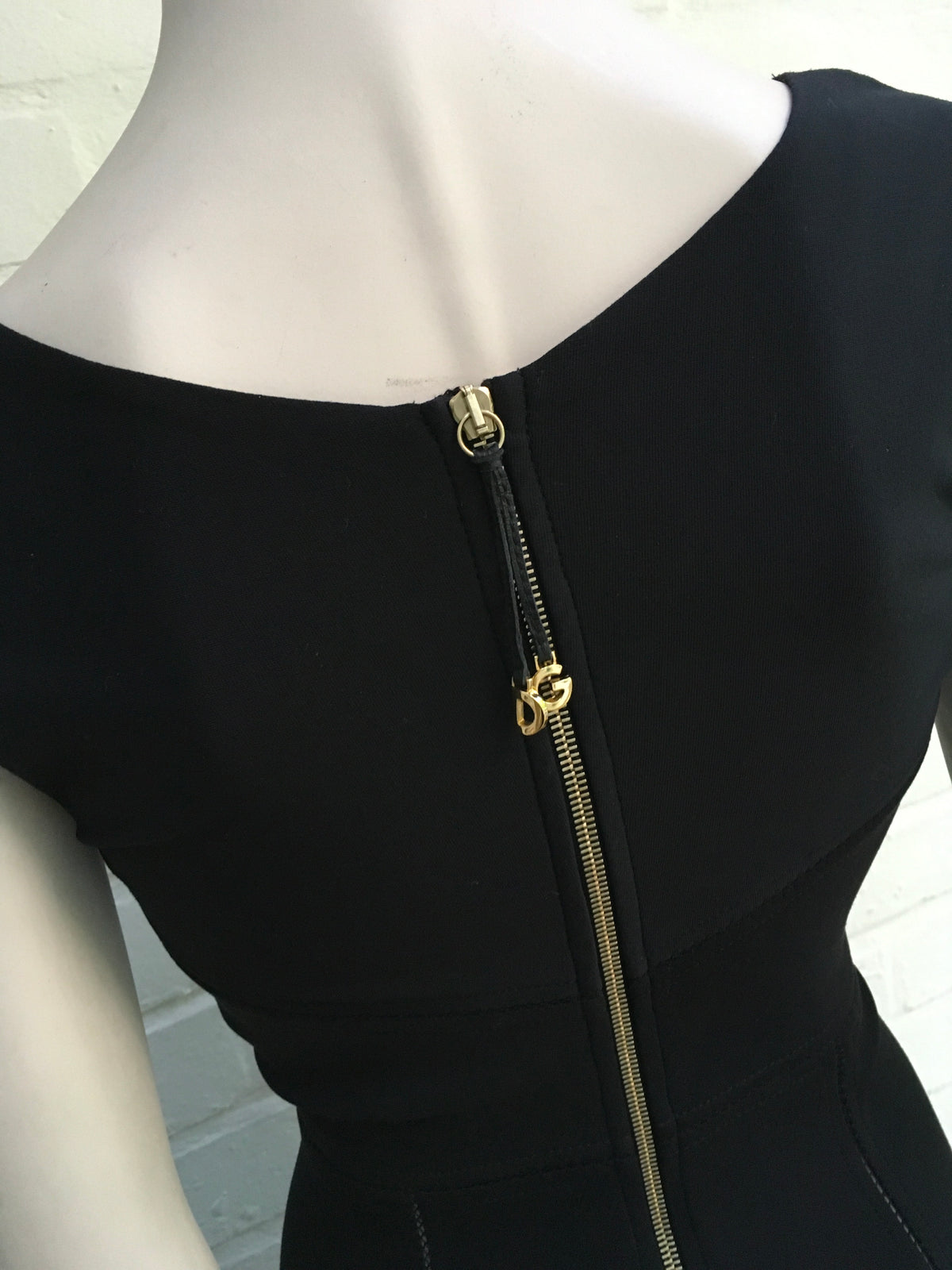 Dolce & Gabbana D&G Black Bodycon Stretch LBD Little Black Dress Ladies
