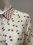 EQUIPMENT Slim Signature Ladybug Print Shirt BLOUSE SIZE S/P Small ladies