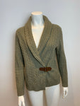 Ralph Lauren Lauren Cable Knit Wool & Rabbit Hair Cardigan Size L large ladies