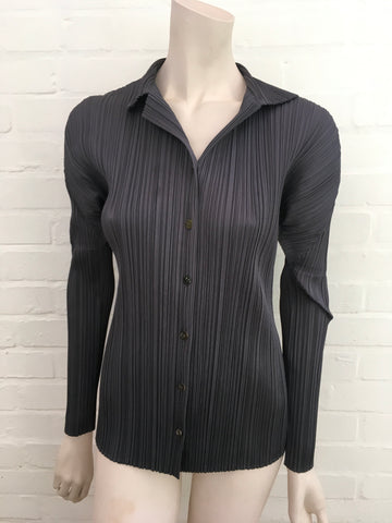 PLEATS PLEASE ISSEY MIYAKE Pleated Shirt In Grey ladies – Afashionistastore