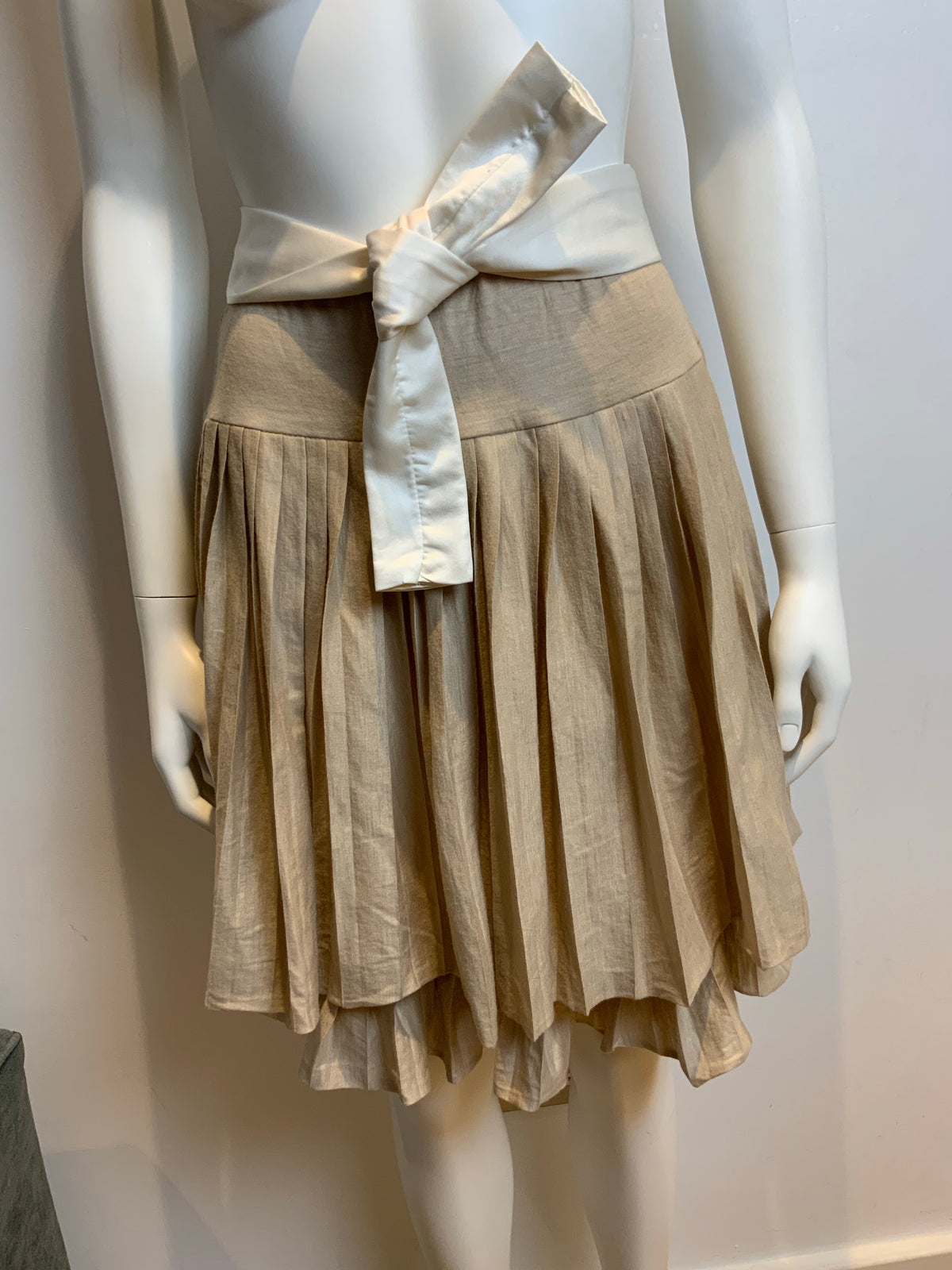 PINKO Beige Wool Skirt Size I 38 UK 6 US 2 ladies