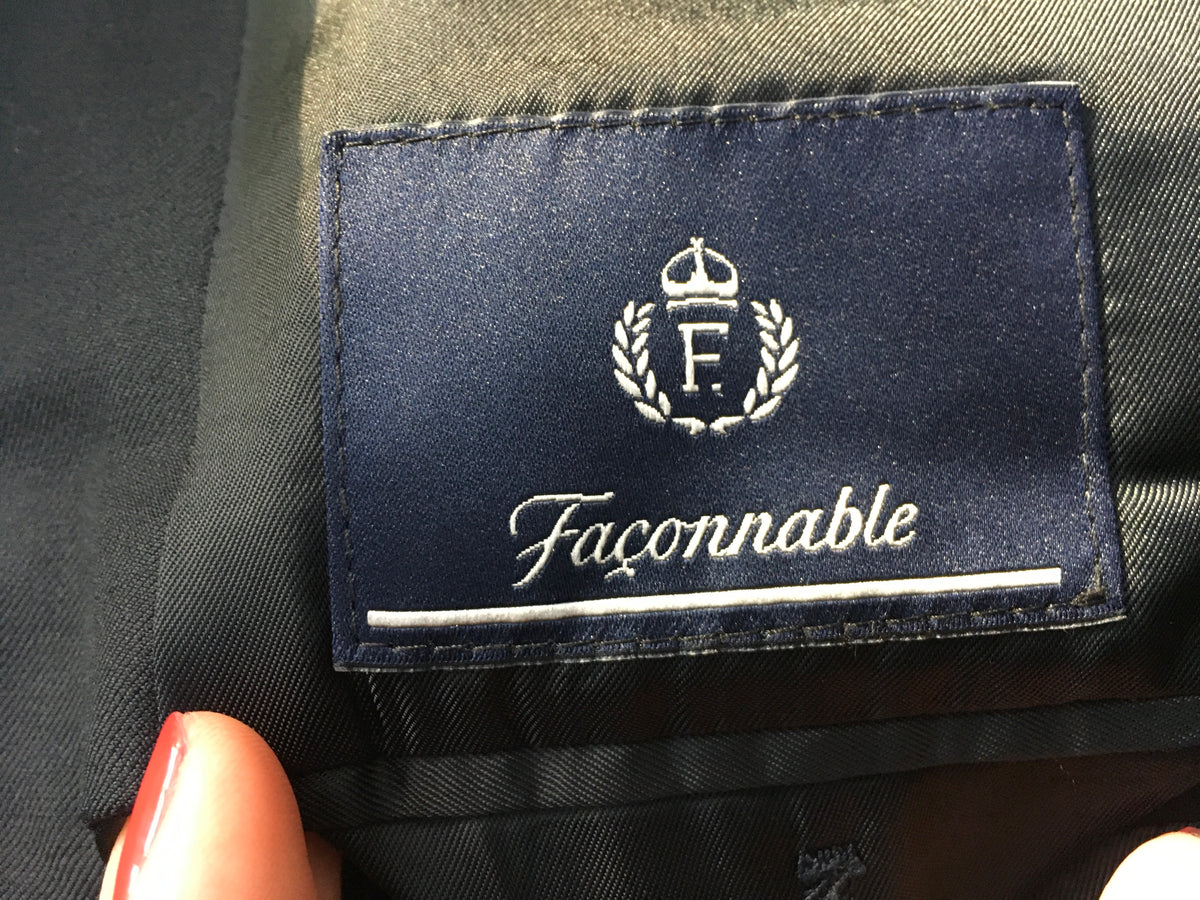 Façonnable WOOL BLACK SUIT BLAZER JACKET MEN