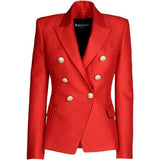 SOLD OUT Balmain double breasted red silk blend blazer jacket F 40 UK 12 ladies