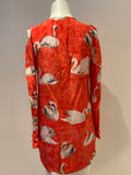 Paul & Joe Silk Ruffle Swans Printed Dress Size F 38 UK 10 US 6 ladies