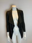 Sachin + Babi for Ankasa Leather Asymmetric Jacket Knit Sweater Size 2 UK 6 XS ladies