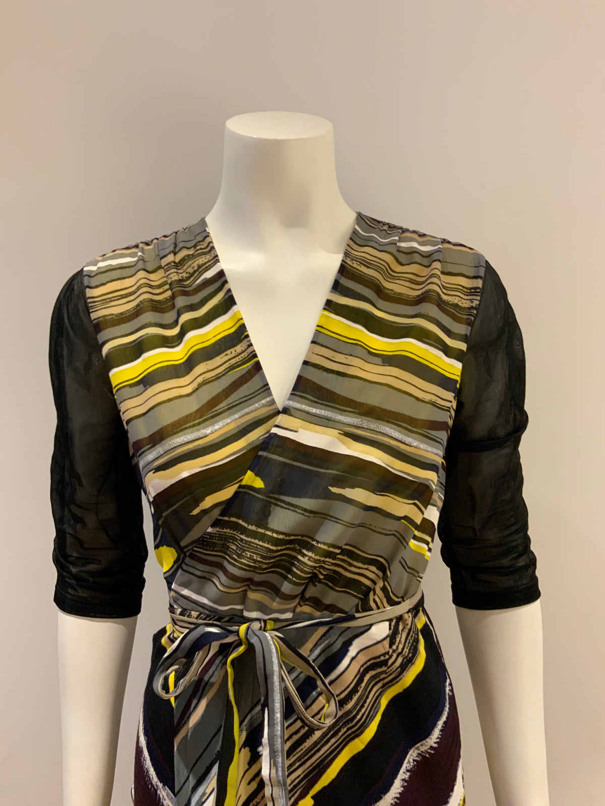 BALENCIAGA WRAP STRIPED DRESS SIZE F 38 UK 10 US 6 ladies