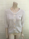 LACOSTE Knit Wool Button Down Cardigan Jumper Sweater Ladies