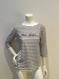 CHINTI & PARKER Printed striped organic cotton T-shirt Top Size S small ladies