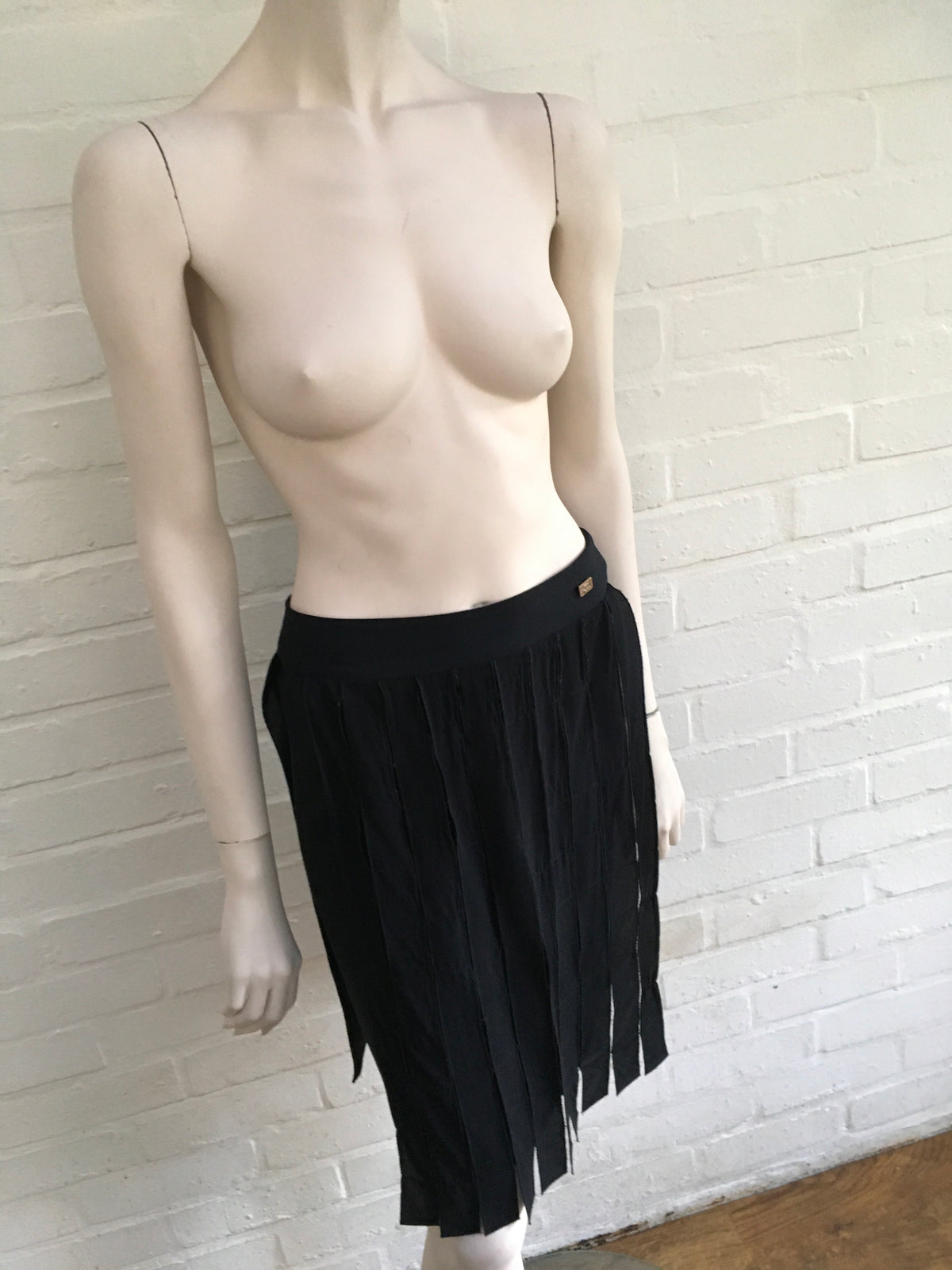 CHANEL Paris-Byzance Black Knee-Length Skirt Ladies