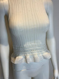 3.1 Phillip Lim Runaway white sleeveless knitted peplum top Size XS ladies