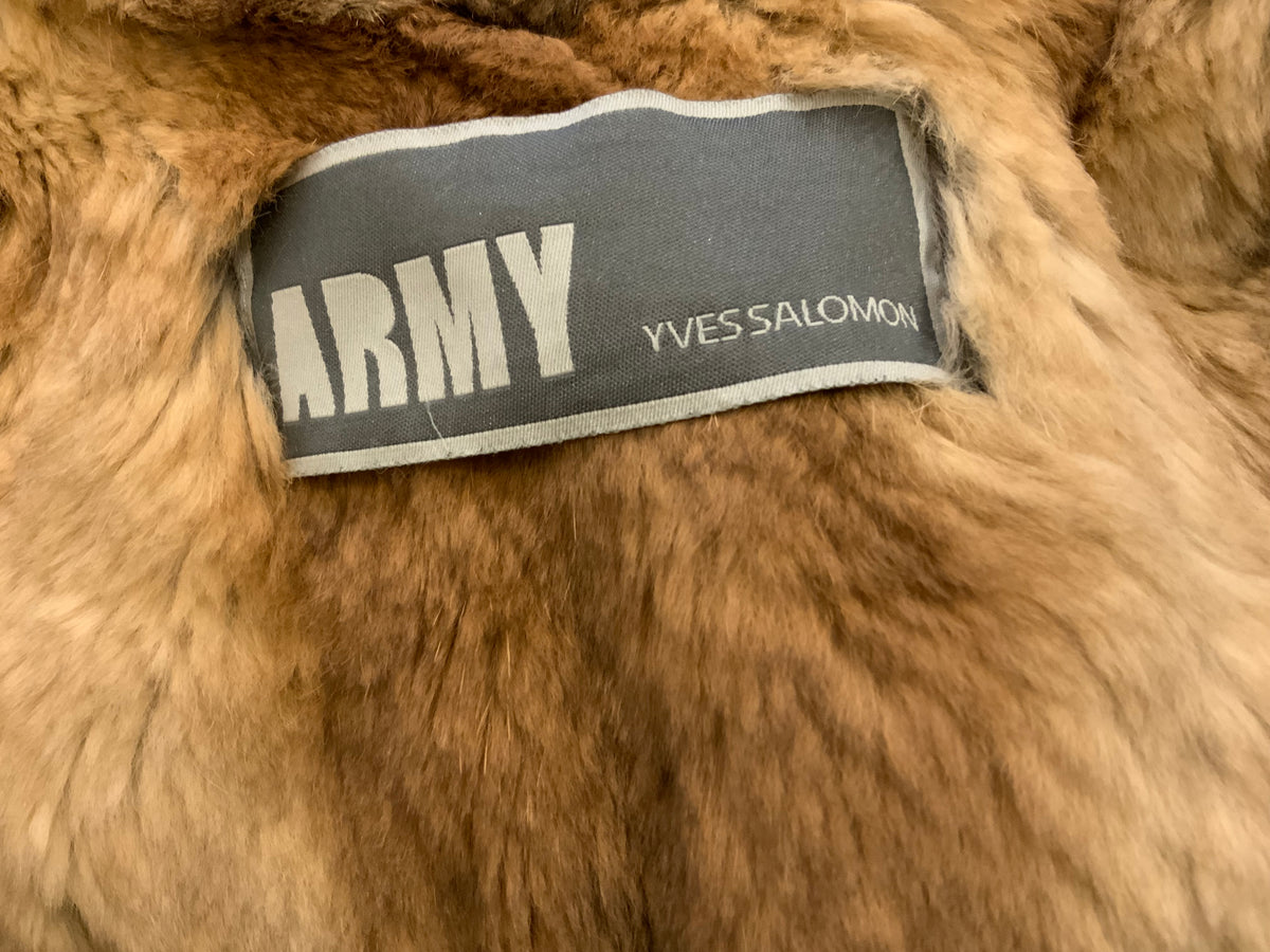 Yves Salomon Army Collection natural coyote fur jacket Sz F 36 S Small ladies
