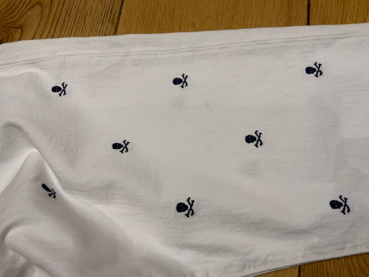 Polo Ralph Lauren Sullivan Skulls Embroidered White Denim Jeans Size 32x32 men